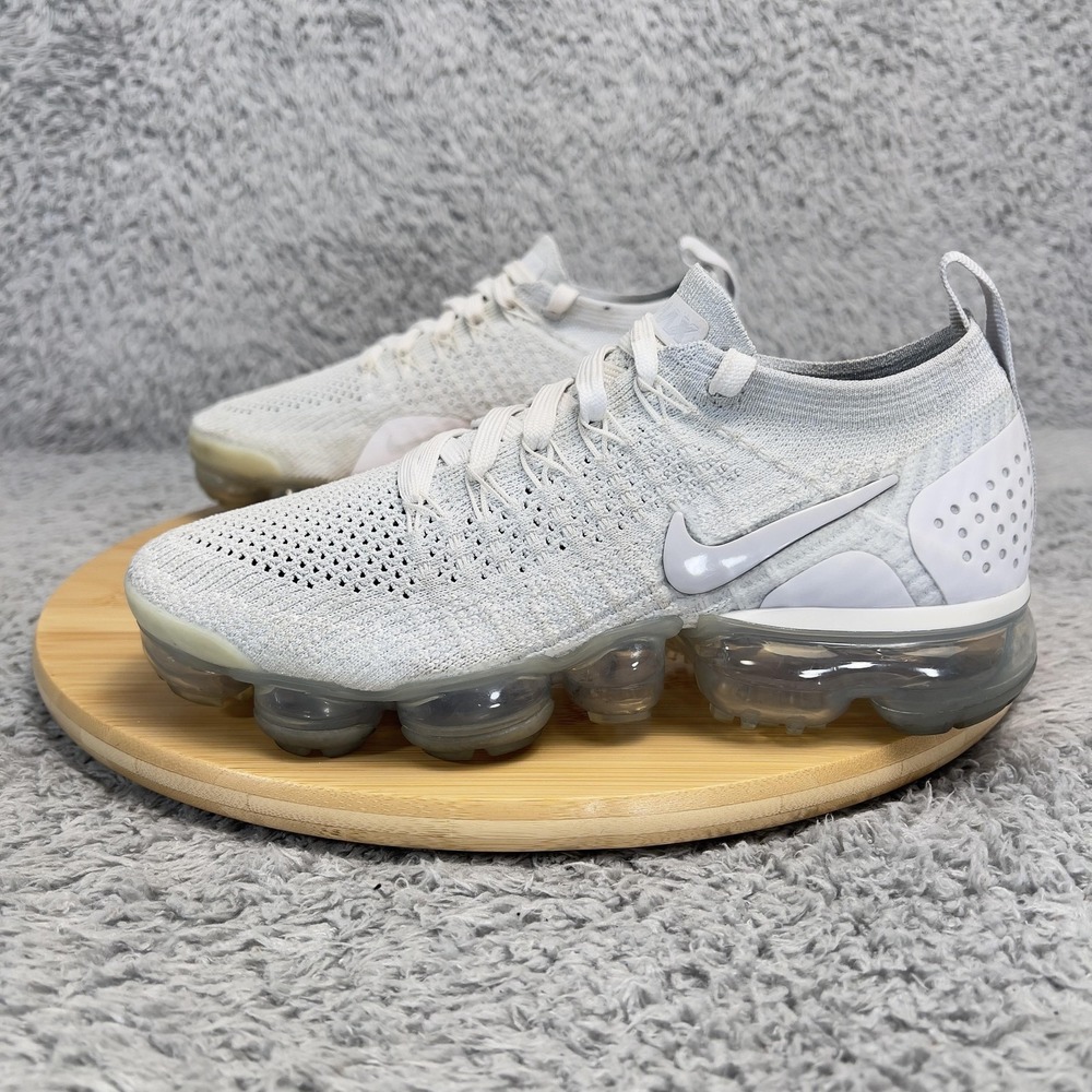 Nike Air VaporMax Flyknit 2 Shoes Womens‎ 6 White Running Cushioned 942843-105